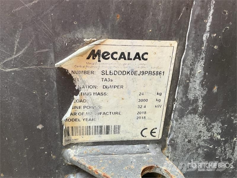 Mecalac TA3 3 ton 4x4 Swivel Dumper Site dumpers