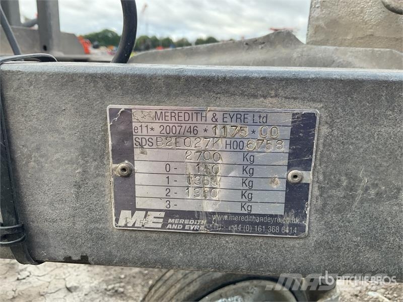  Meredith &Eyre Equipment Trailer 2700 kg 2.47 m T/ Autotreilerid