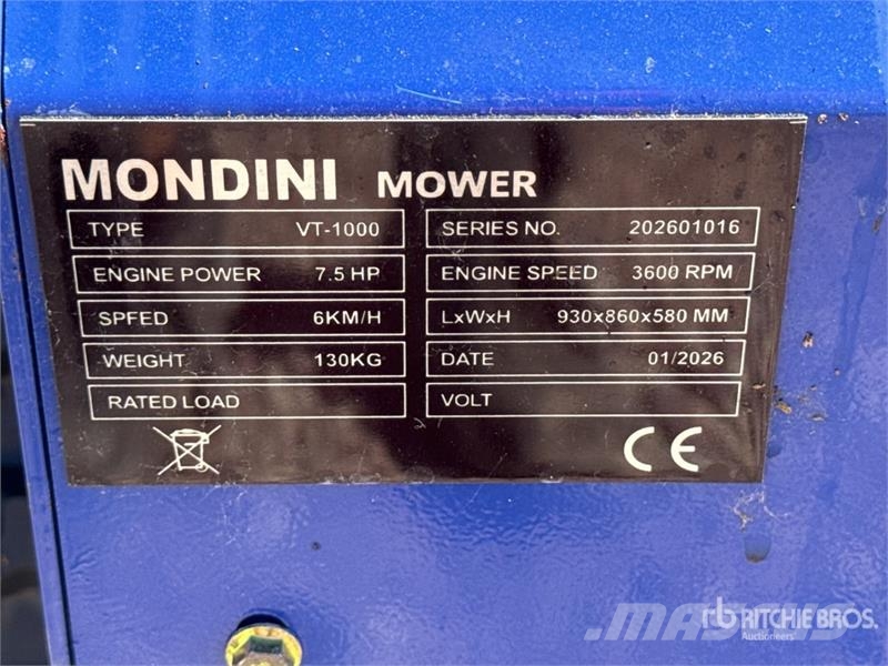  Mondini VT1000 Tondeuse (Non Utilise) Remote Contr 탑승형 잔디깎기