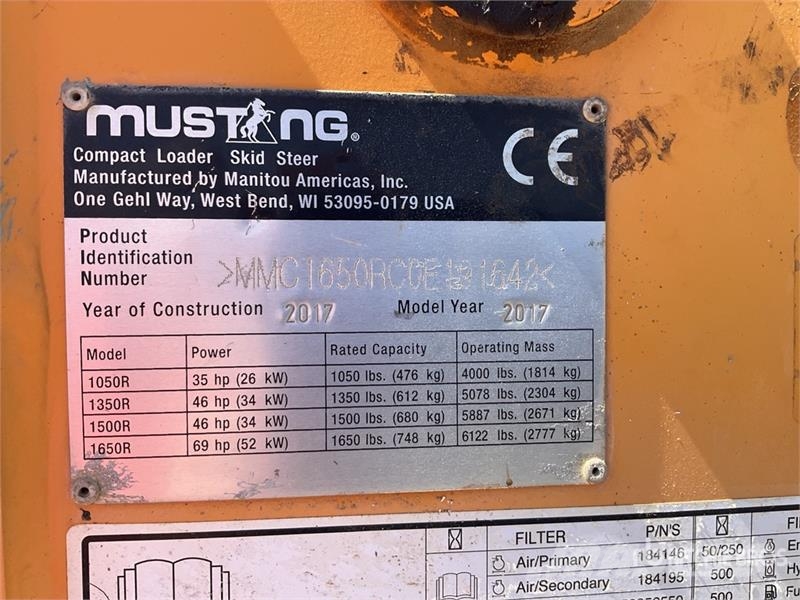 Mustang 1650R 滑移轉向裝載機