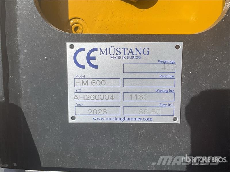 Mustang HM600 Hydraulic Breaker (Unused) Hamers en brekers