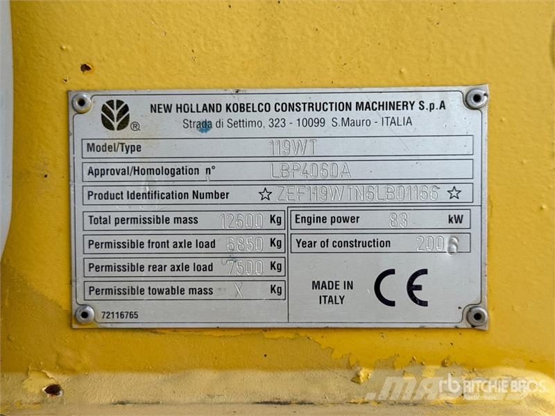 New Holland 119WT Wheel Excavator Колесни екскаватори