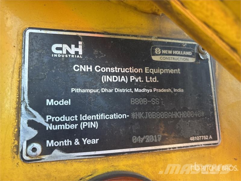 New Holland B80B-SS 4x4 Backhoe Loader Terne