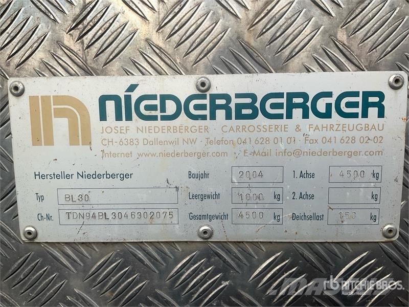 Niederberger BL30 S/A Equipment Trailer Прицепы-Автовозы