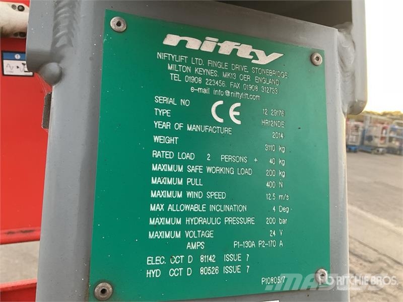 Nifty-Lift HR12NDE 2WD Hybrid Articulating Boom Li Gelenkteleskoparbeitsbühnen