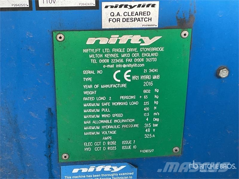 Niftylift HR21 4WD Hybrid Articulating Boom Lift Zglobne podizne platforme