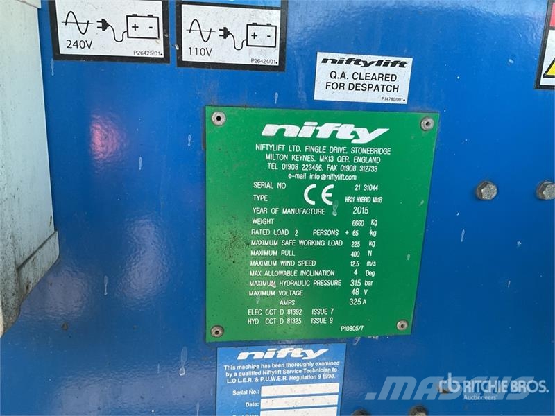 Niftylift HR21 4WD Hybrid Articulating Boom Lift Zglobne podizne platforme