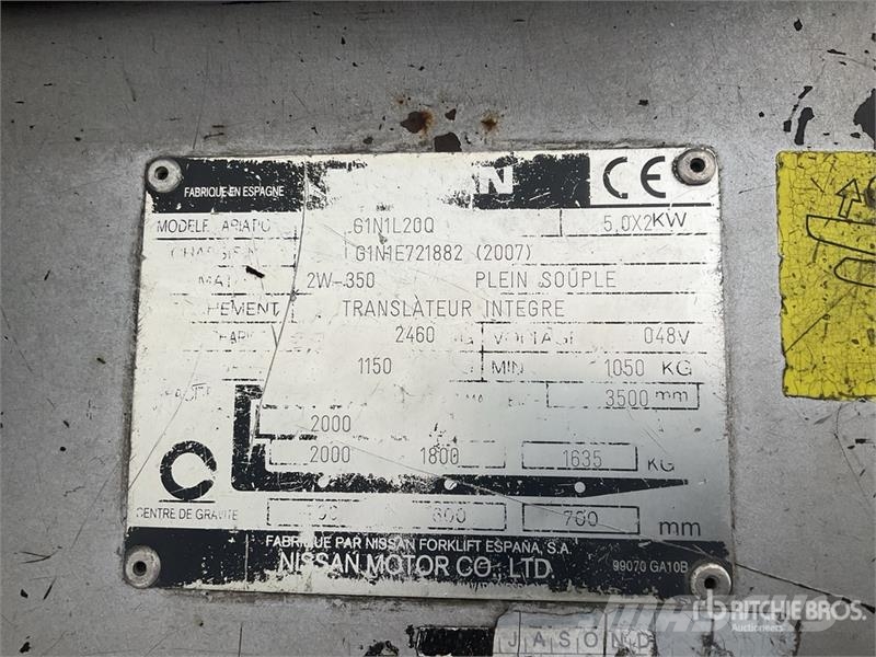 Nissan G1N1L20Q 2000 kg Electric Forklift (Inoperable) Elektritõstukid