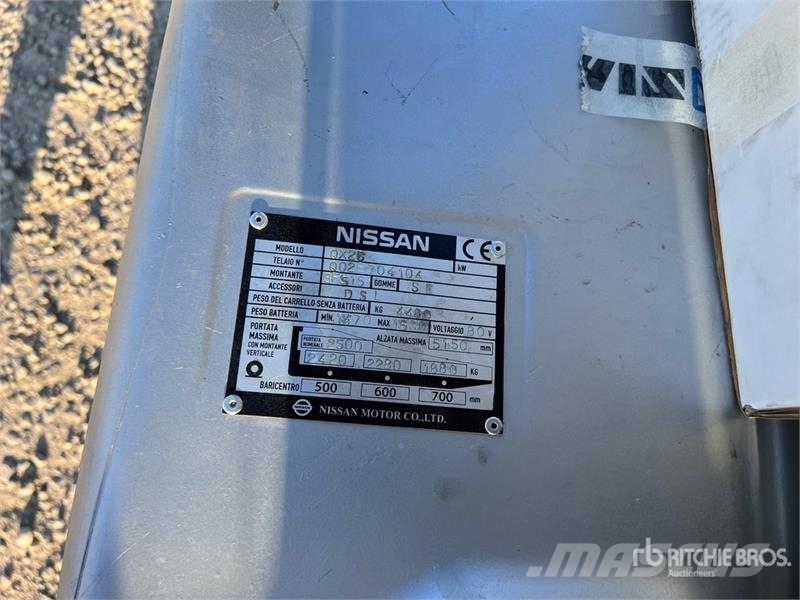 Nissan QX25 2500 kg Electric Forklift バッテリーフォークリフト