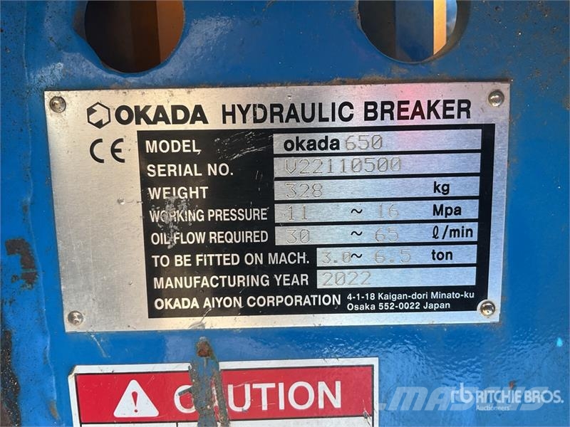 Okada 650 Hydraulic Breaker Hammer / Brecher