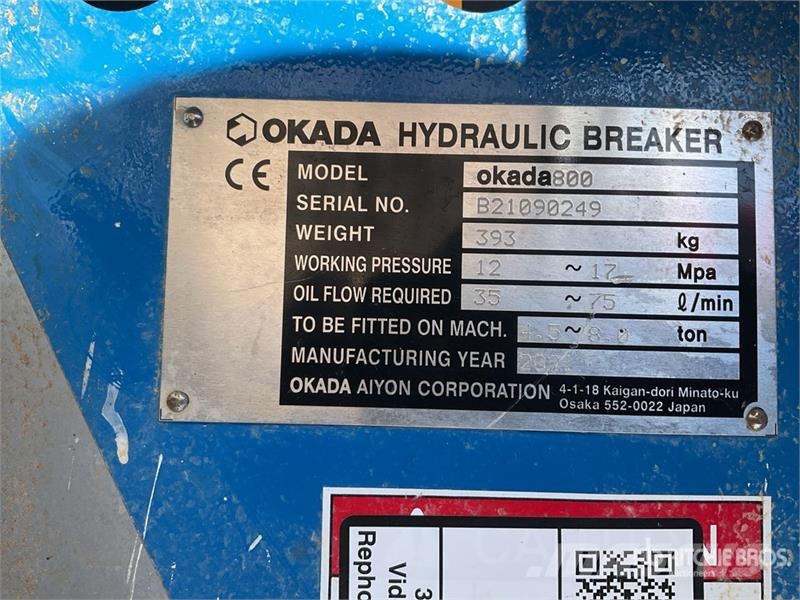 Okada 800 Hydraulic Breaker مطارق / كسارات