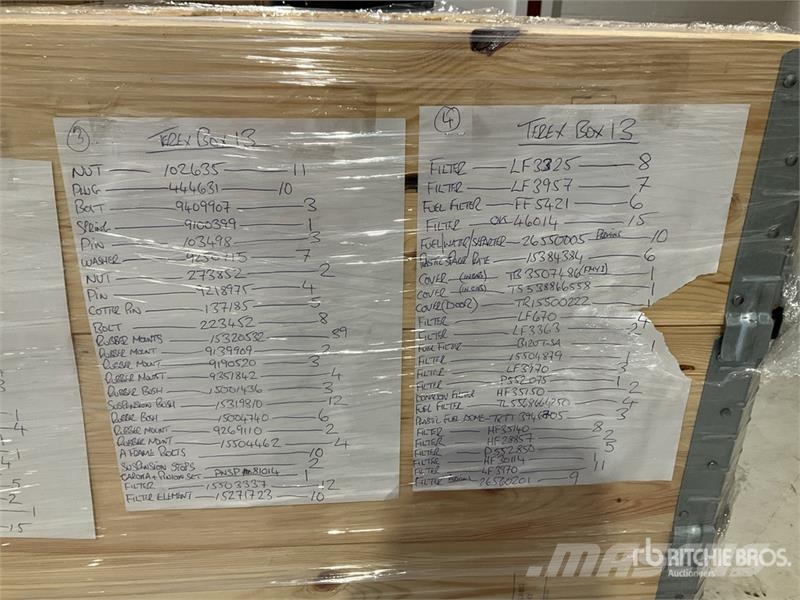 Pallet of Terex Parts & Filters (Unused) Drugi deli