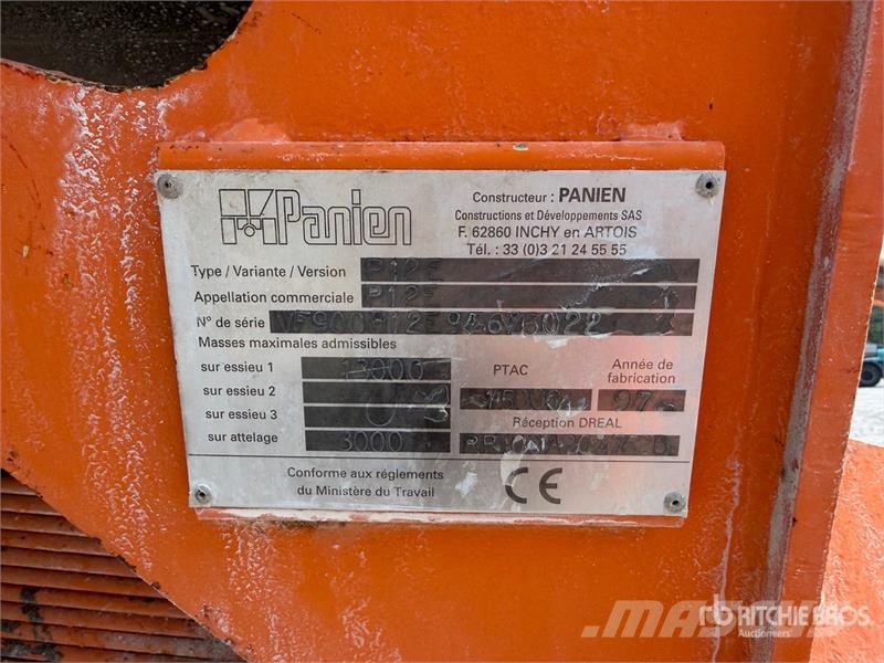Panien P12E S/A Remorque Epandeur A Chaux 1 Essieu Spraye Farm machinery