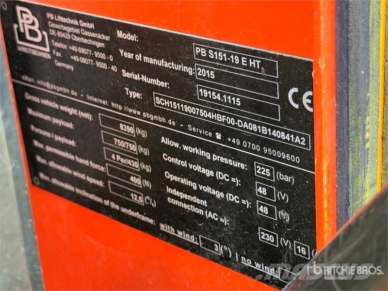 PB S151-19 E HT Electric Scissor Lift Piattaforme a pantografo
