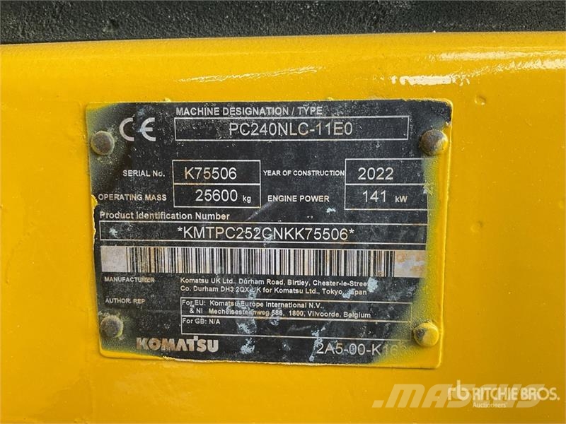 PC240NLC-11E0 Tracked Excavator Excavadoras de cadenas