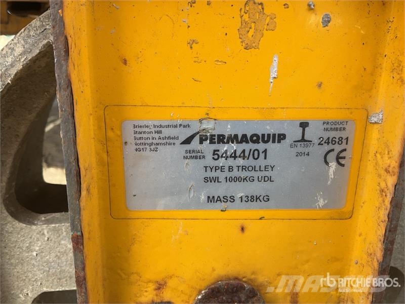 Permaquip Split trolley Dual-Purpose Rail Trolley Další přívěsné vozíky