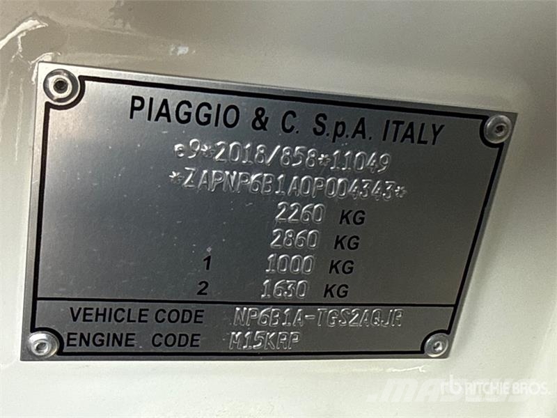 Piaggio Porter NP6 S/A Dump Truck Sklápěče