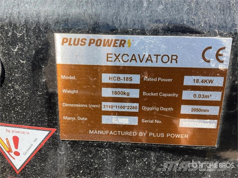 Plus Power HCB-18S Mini Excavator (Unused) Mini excavadoras < 7t
