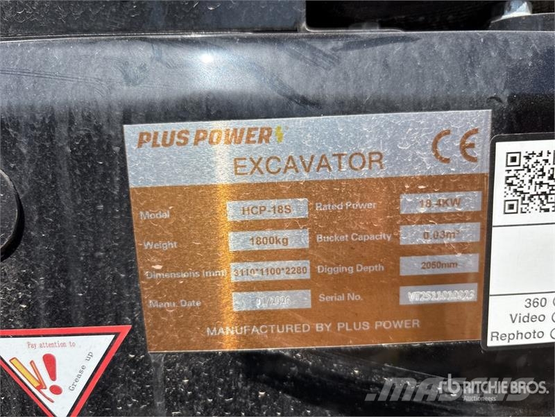 Plus Power HCP-18S Mini Excavator (Unused) Mini bagri <7t