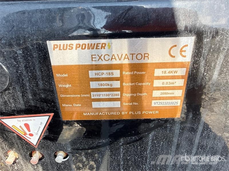 Plus Power HCP-18S Mini Excavator (Unused) Mini rýpadlá < 7t