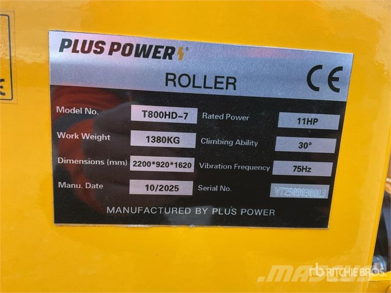 Plus Power T800HD-7 Double Drum Roller (Unused) Οδοστρωτήρες διπλού κυλίνδρου