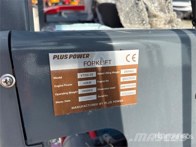 Plus Power VTDD 25 2500 kg Forklift (Unused) Iné