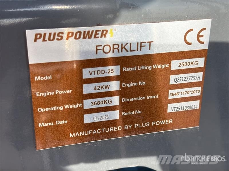 Plus Power VTDD 25 2500 kg Forklift (Unused) フォークリフト - その他