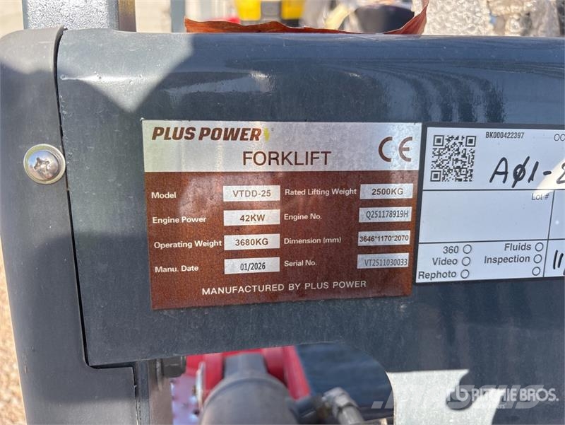 Plus Power VTDD 25 Forklift (Unused) Kahveltõstukid - muud