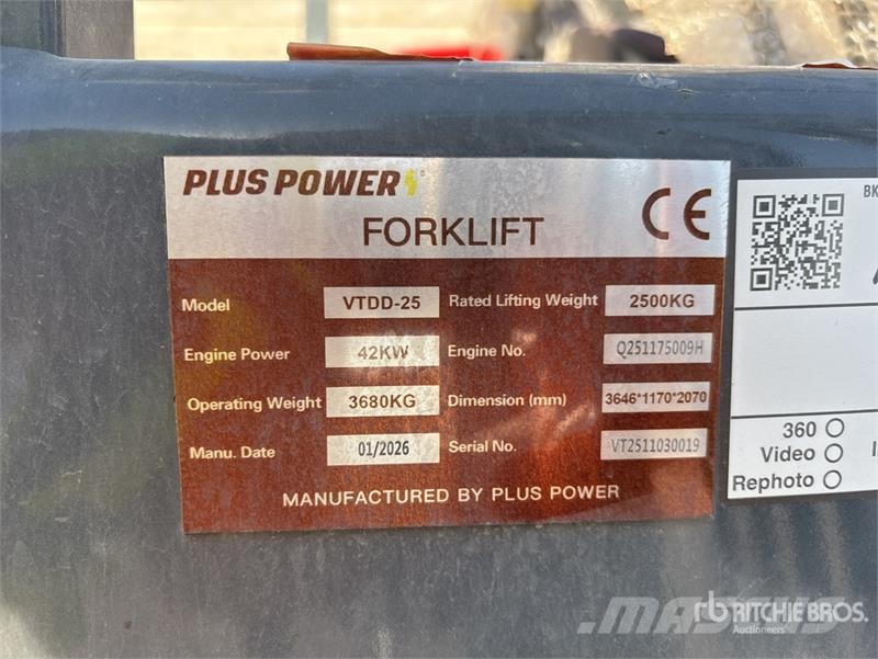 Plus Power VTDD 25 Forklift (Unused) Kahveltõstukid - muud