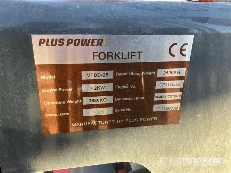 Plus Power VTDD 25 Forklift (Unused) Otras carretillas elevadoras