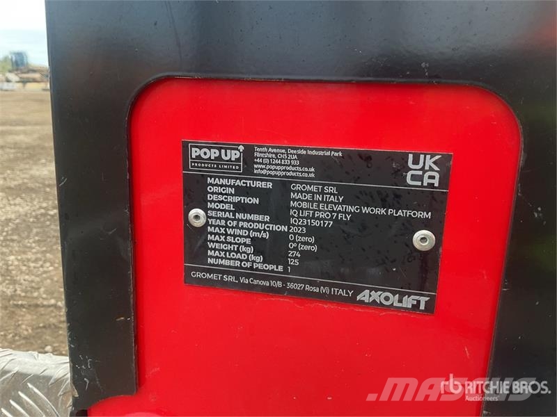 Pop Up IQ Lift Pro 7 Vertical Mast Lift Vertikālie pacēlāji