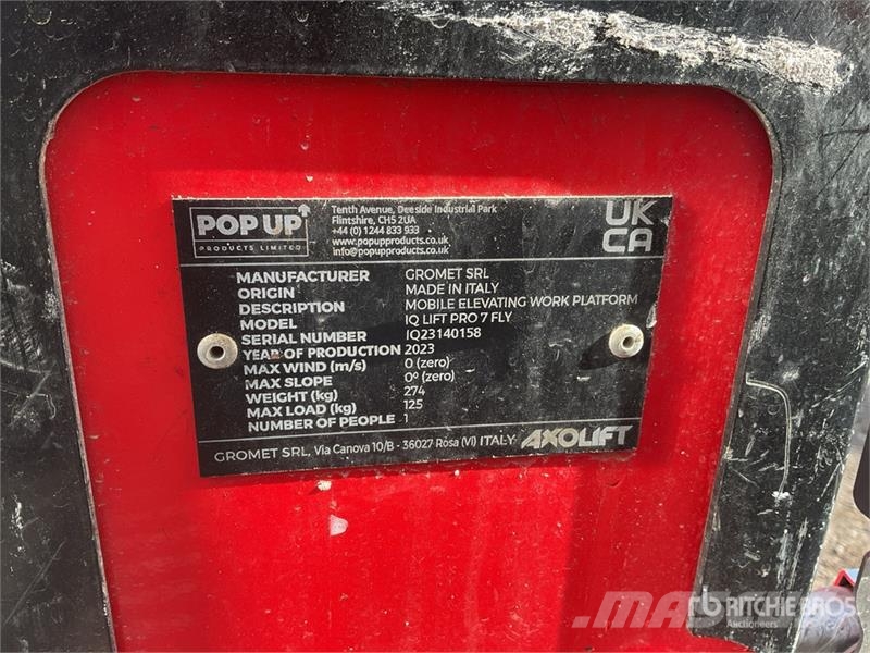 Pop Up IQ Lift Pro 7 Vertical Mast Lift Used Personnel lifts and access elevators