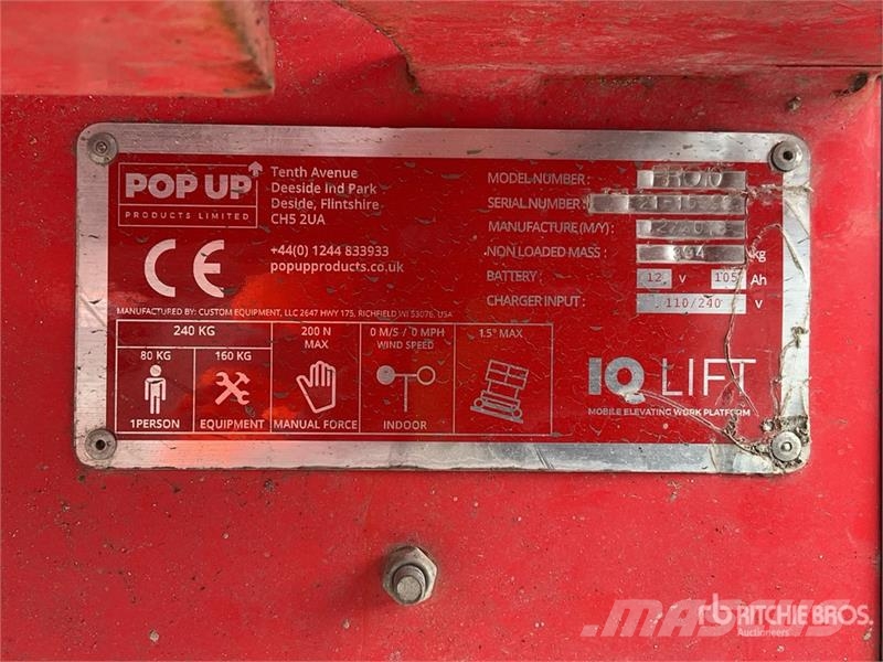 Pop Up Pro 10 Electric Scissor Lift Plataformas tijera