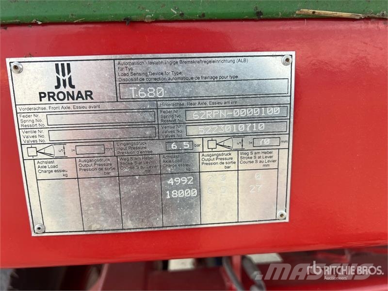 Pronar T680 T/A Trailer Övriga släp
