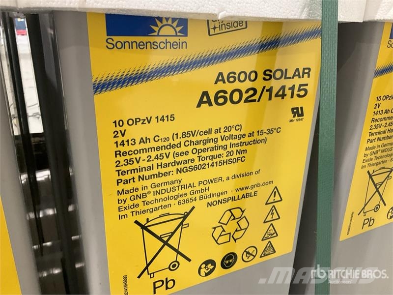 Quantity of (12) GNB Industrial Power Sonnenschein مكونات أخرى