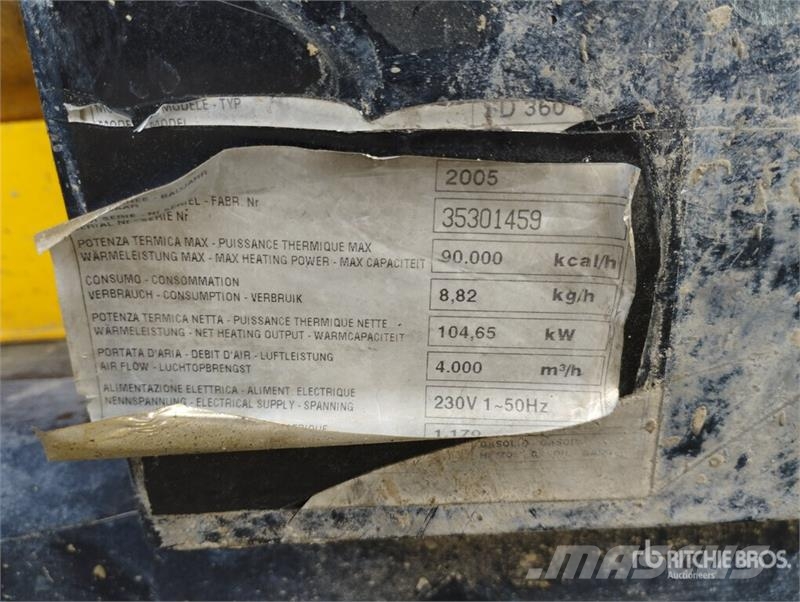  Quantity of (2) Portable Diesel-Fired Space Heater Оборудване за отопление и размразяване