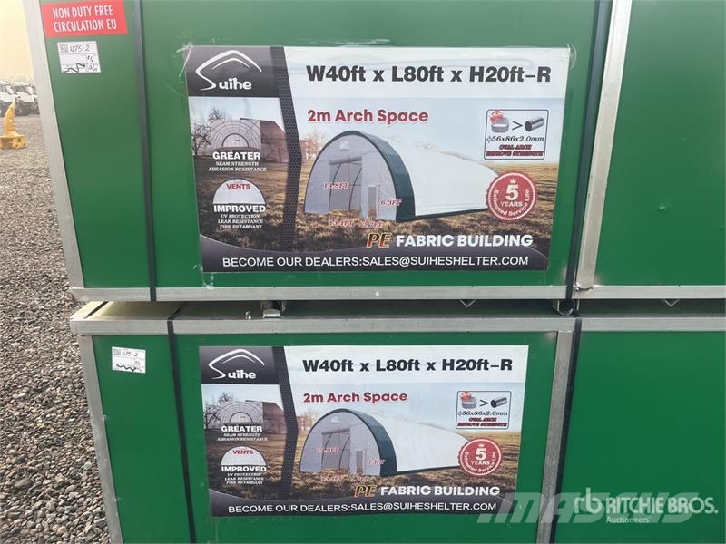 Quantity of (2) Suihe S408020R-300gPE 40 ft x 80 Stahlrahmenaufbauten