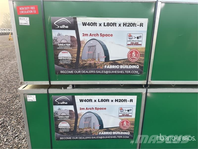 Quantity of (2) Suihe S408020R-300gPE 40 ft x 80 Stahlrahmenaufbauten