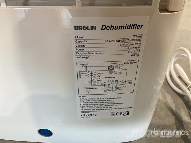  Quantity of (27) BROLIN BR7DD Dehumidifier (Unused Other components