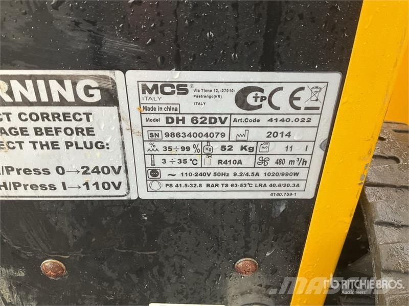 Quantity of (4) MCS DH62DV Dehumidifier مكونات أخرى