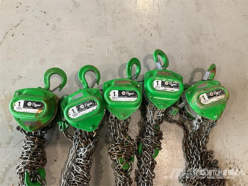  Quantity of (5) Tiger 1 ton Chain Pulleys Construction - Others