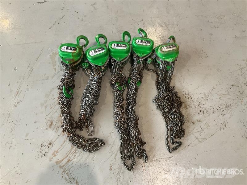 Quantity of (5) Tiger 1 ton Chain Pulleys Construction - Others