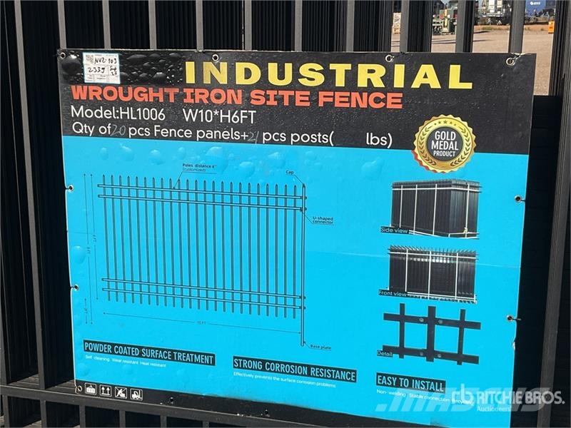 Quantity of Industrial HL1006 W10xH6FT Site Fence 其他组件