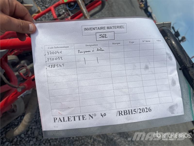 Quantity of Rental Equipment Andere Zubehörteile