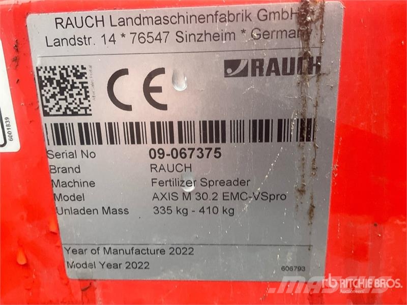 Rauch Axis M 30.2 EMC VS Pro Fertilizer Spreader (Unused Flüssigdüngerstreuer
