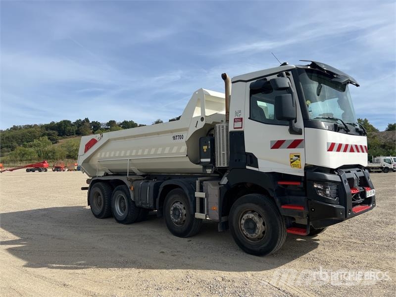 Renault K 480 8x4 Camion Benne remorquant Tri/A Dump Truck Billenő teherautók