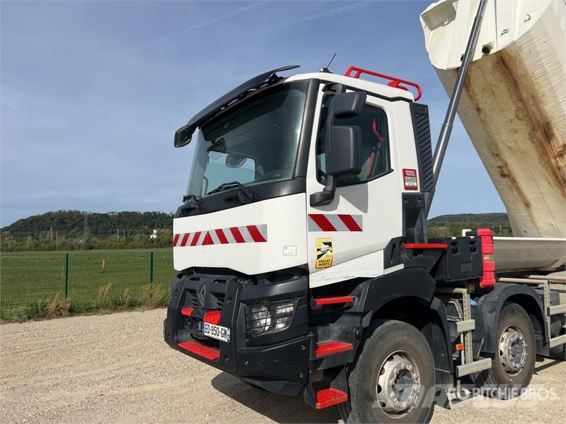 Renault K 480 8x4 Camion Benne remorquant Tri/A Dump Truck Billenő teherautók