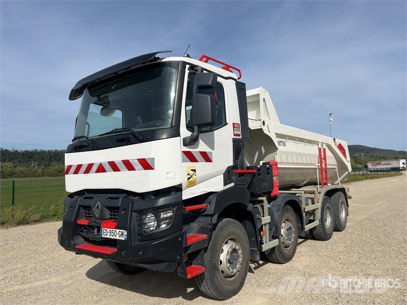 Renault K 480 8x4 Camion Benne remorquant Tri/A Dump Truck Billenő teherautók