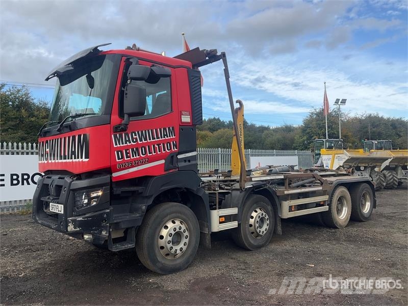 Renault K430 8x4 Twin-Steer Crew Cab Hooklift Truck Krokbil