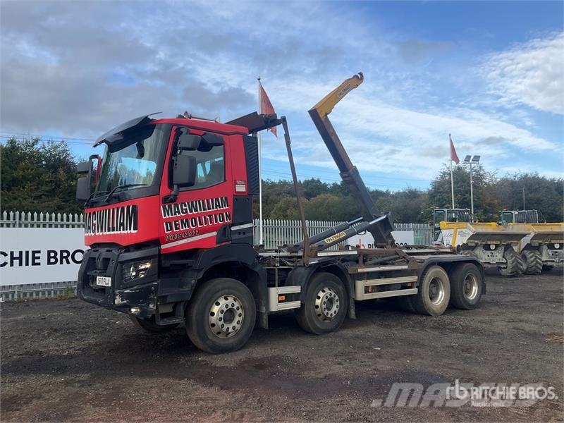 Renault K430 8x4 Twin-Steer Crew Cab Hooklift Truck Krokbil
